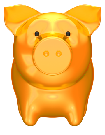 Golden piggy bank png vector psd and clipart with transparent background for free download