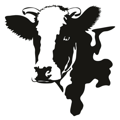 Wall decal vector illustration of a cow head
