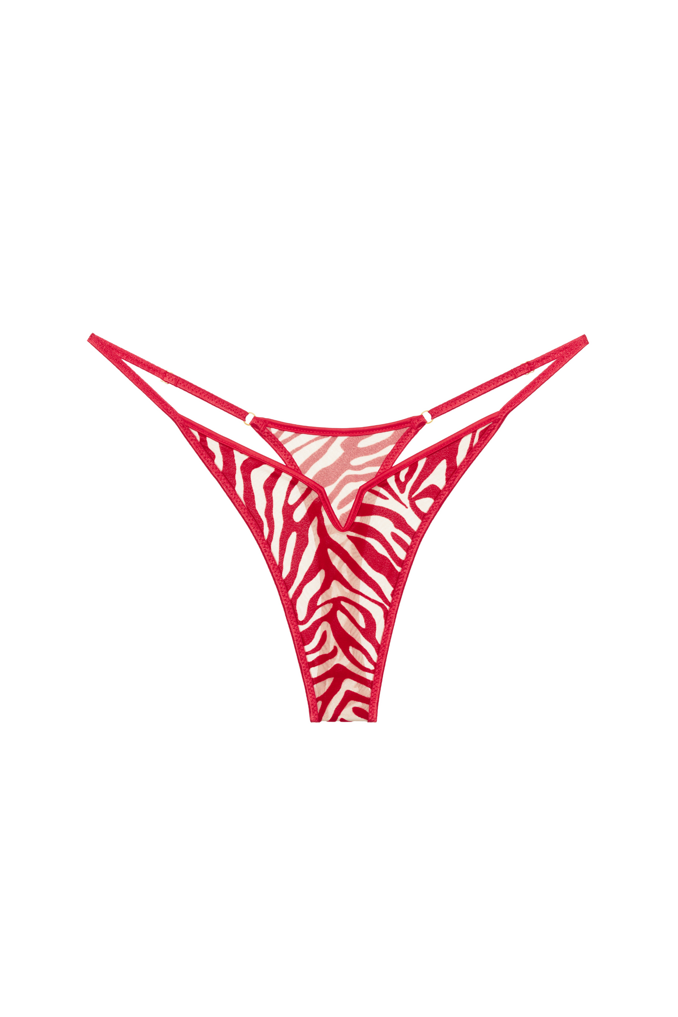 Kylie thong with red tiger pattern