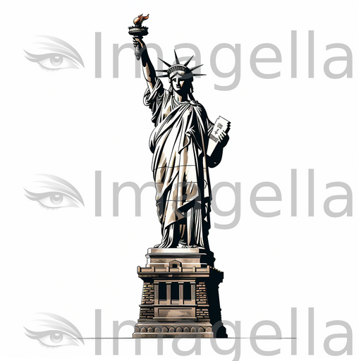 Statue of liberty clipart in chiaroscuro art style vector k â