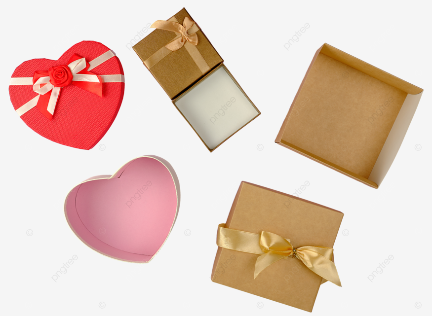 Assorted unoccupied gift boxes with open lids on a lavender wrap new tape png transparent image and clipart for free download