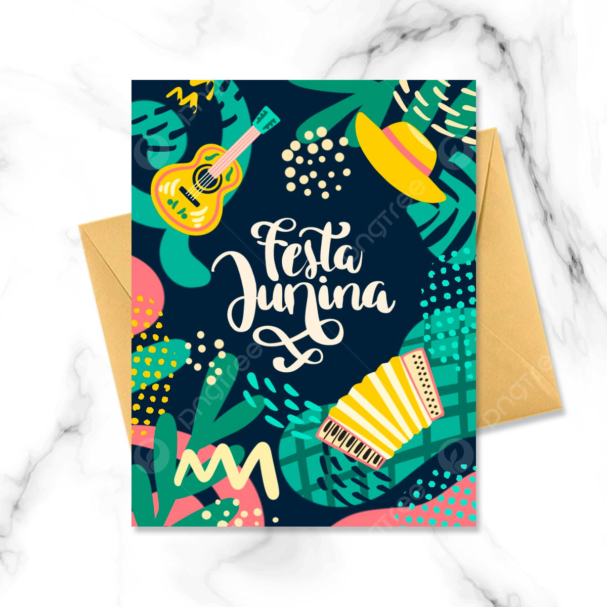 Color festa junina holiday card template download on