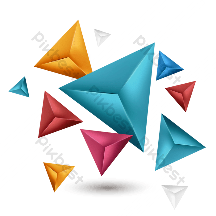 Colored triangular geometric shape three