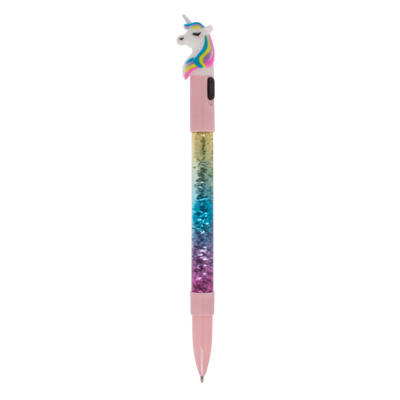 Pen with glitter colourchanging light