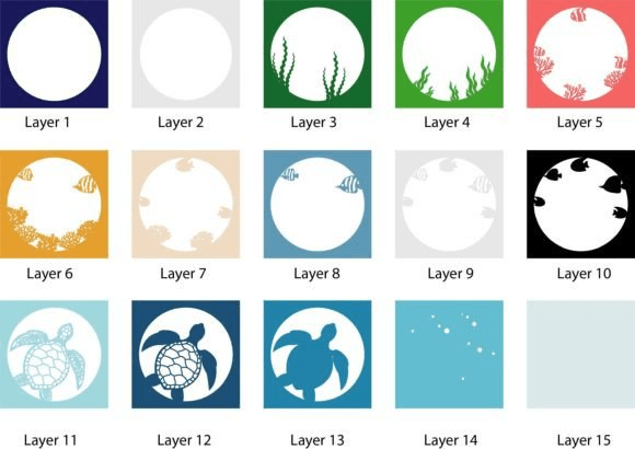 Sea turtle light box svg d papercut template digital download lexlth