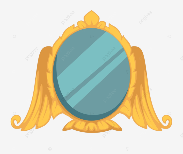 Table furniture interior vector hd png images mirror in gold frame with wings baroque style castle interior element vector isolated object glass and reflection swirls and curves dressing table part round framework