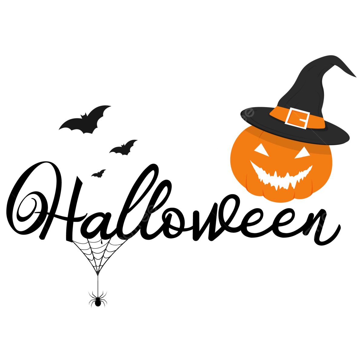 Happy halloween typography png transparent images free download vector files