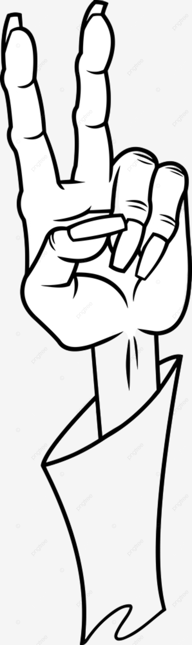 Peace sign hand clipart transparent png hd outlined cartoon witch hand showing peace sign gesture night fantasy witchcraft png image for free download