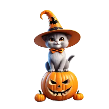 Halloween cat pumpkin cute cartoon halloween cat pumpkin png transparent image and clipart for free download