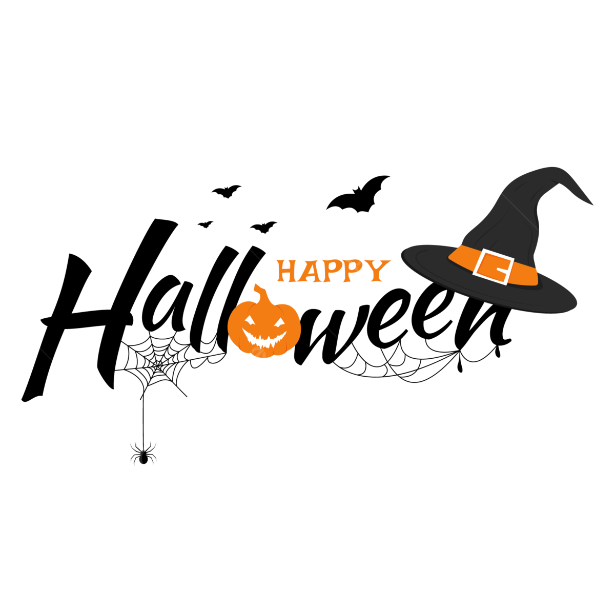Happy halloween typography png transparent images free download vector files