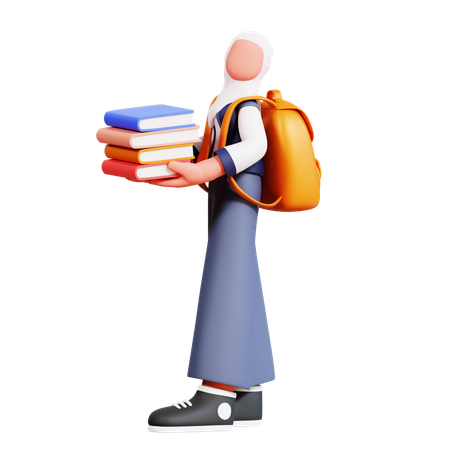 D holding book illustrations