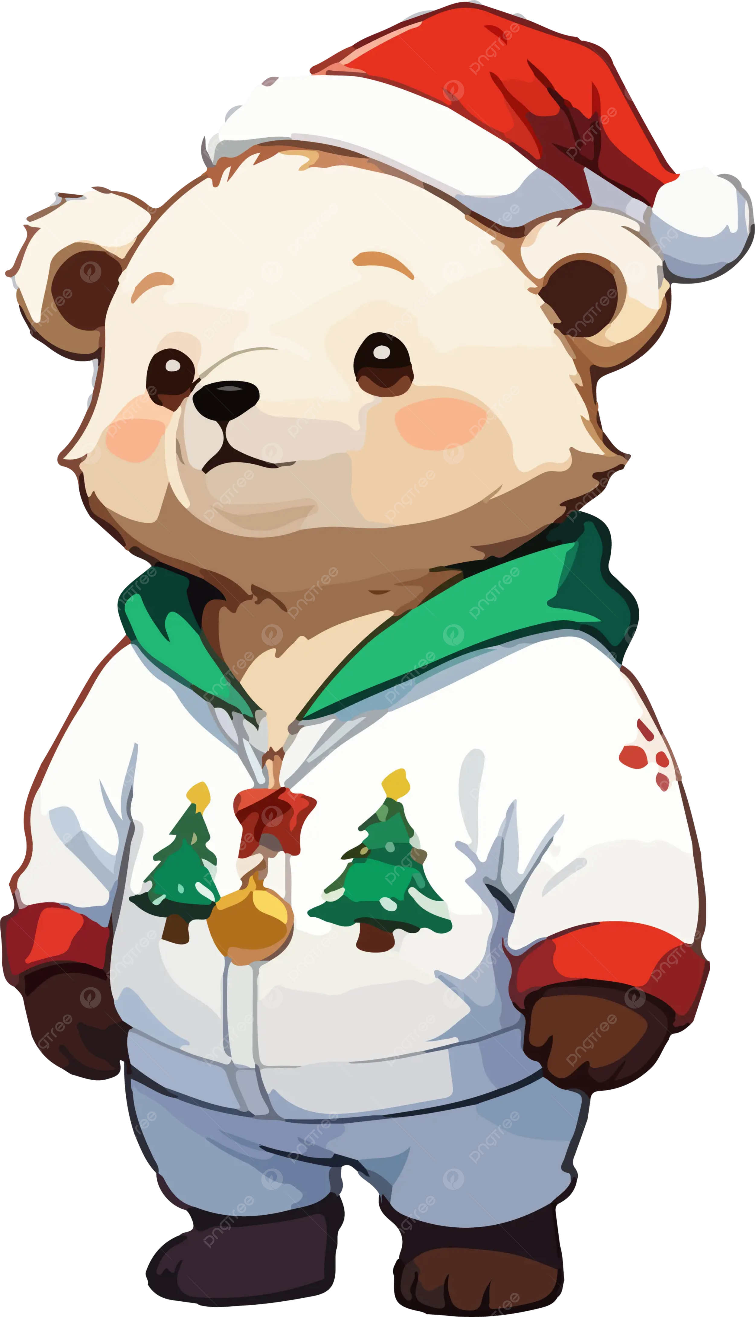 Christmas bear png vector psd and clipart with transparent background for free download