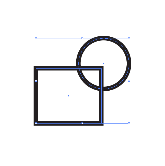 How does an illustrator bine overlapping shapes into one shape