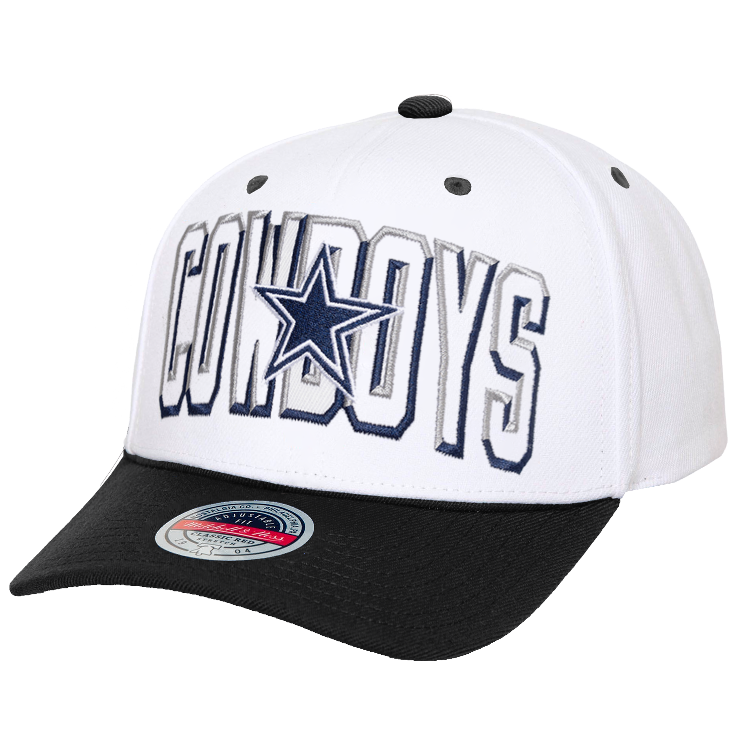 Dallas cowboys mitchell ness nfl bevel classic red snapback hat