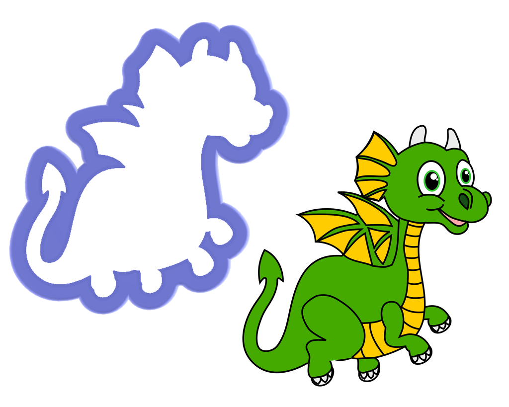 Baby dragon cookie cutter â the cookie cutter club