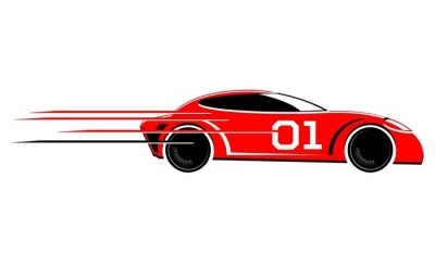 Sheer window curtain speeding race car vector image