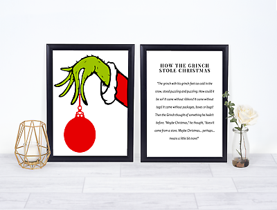 The grinch who stole christmas movie film set of prints story der wall art