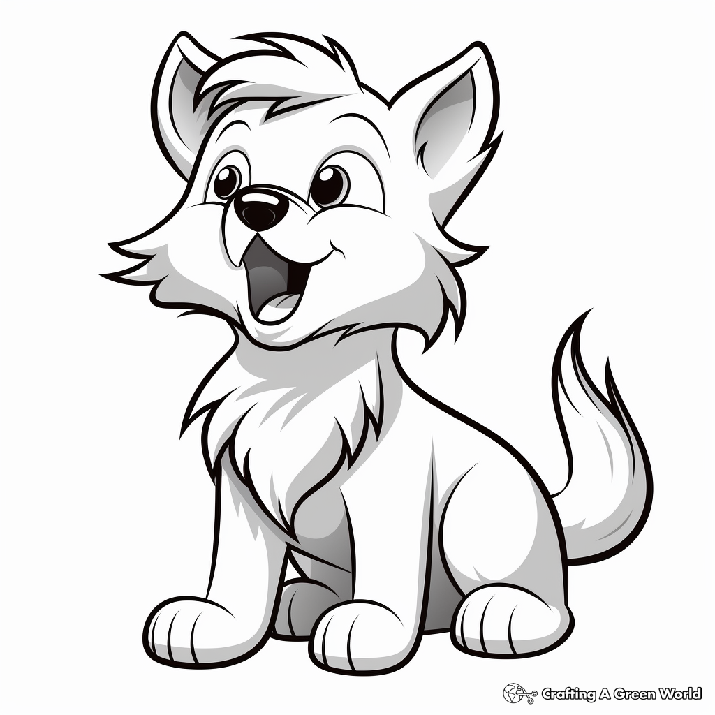 Baby wolf coloring pages