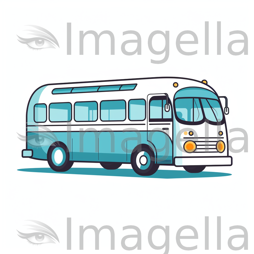 Minimalist art styled bus graphics k vector art â