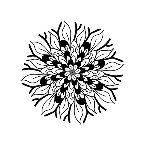 Flower doodle mandala svg jpeg png download file