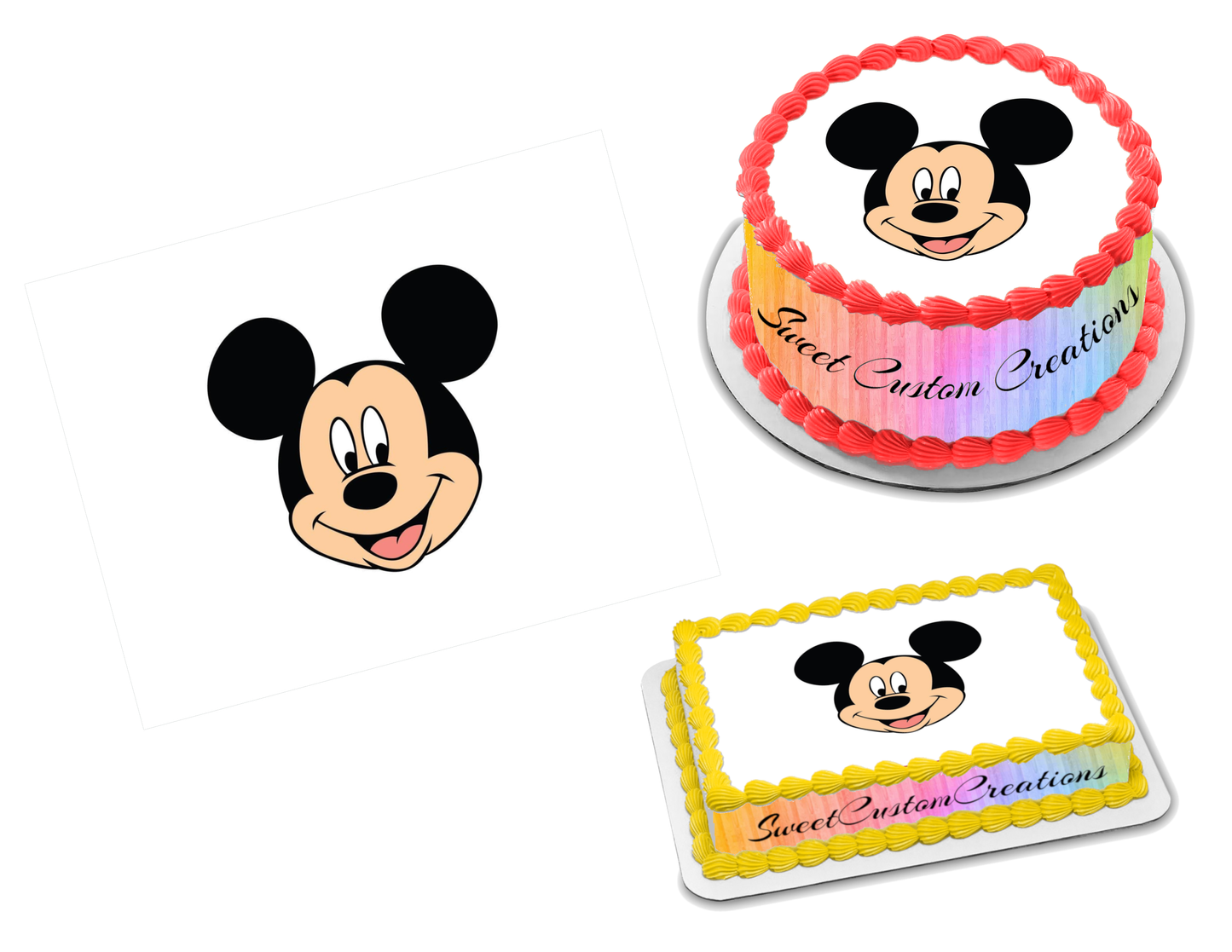 Mickey mouse edible image frosting sheet sizes â sweet custom creations