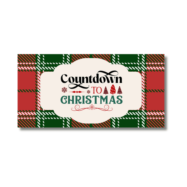 Inch x inch rectangular metal sign countdown to christmas