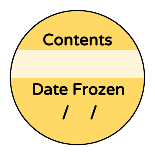 Date frozen freezer storage meal prep label