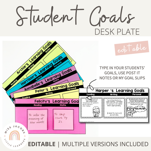 Student goals mat editable
