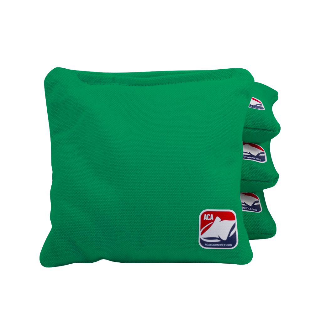 Kelly green corn filled cornhole bags official aca cornhole bags