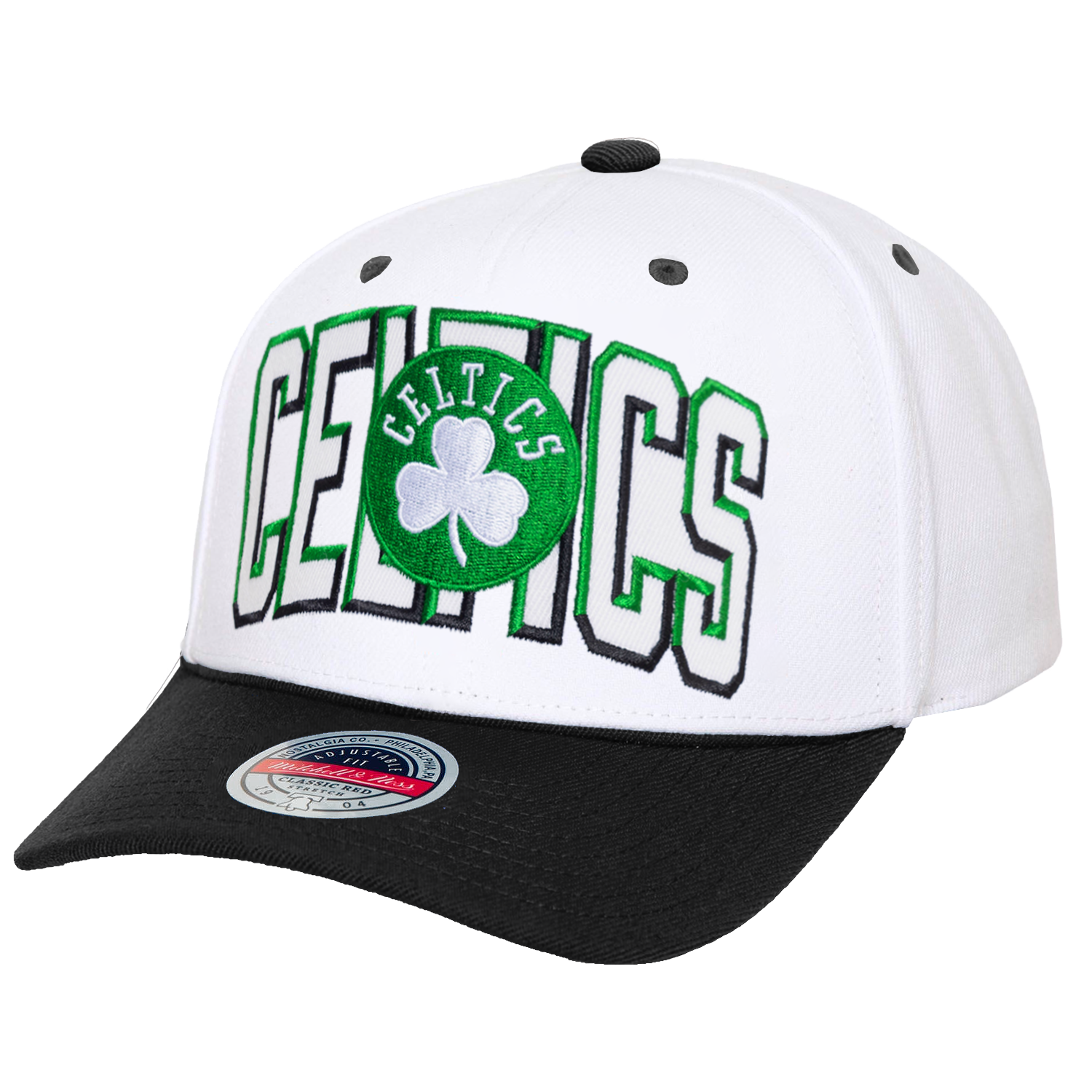 Boston celtics mitchell ness nba bevel classic red snapback hat