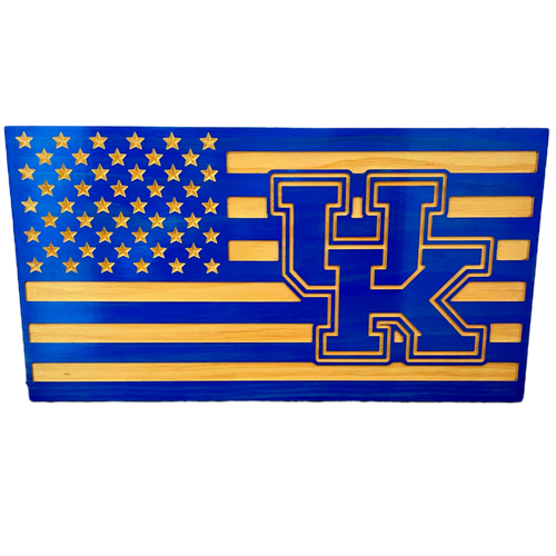 Custom sports wood flag
