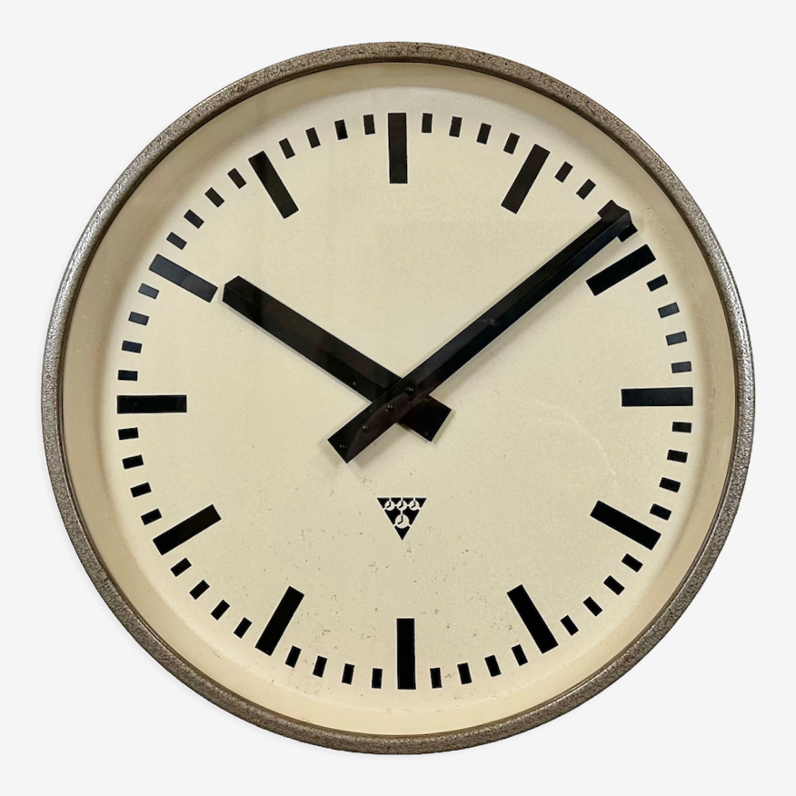 Brown industrial factory wall clock from pragotron s