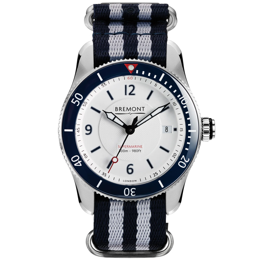Bremont supermarine s steel automatic mens nato strap watch