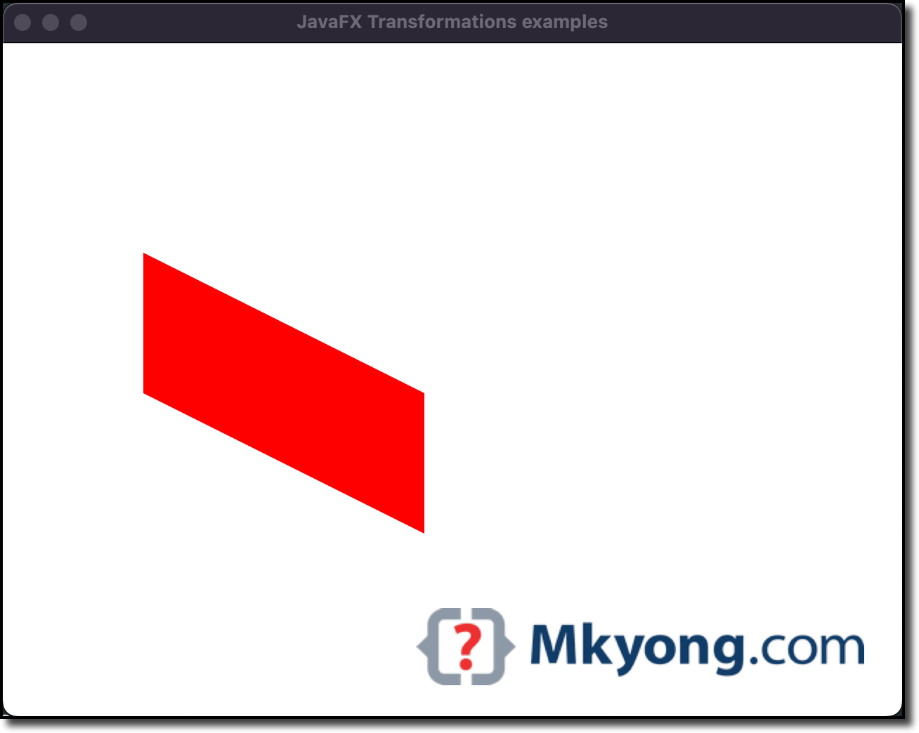 Javafx transformations examples