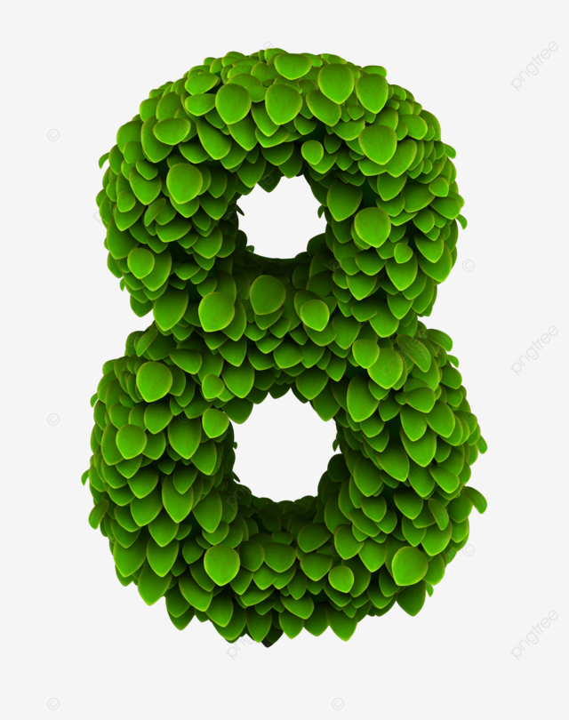 Nãºmero concepto de fuente de hojas verd png dibujos dãgito verde naturaleza png imagen para dcarga gratuita