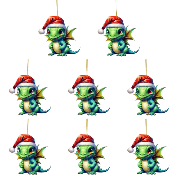 Uds colgante de ãrbol de navidad acrãlico con decoraciãn de dragãn de navidad d cm regalo para el hogar en lãnea