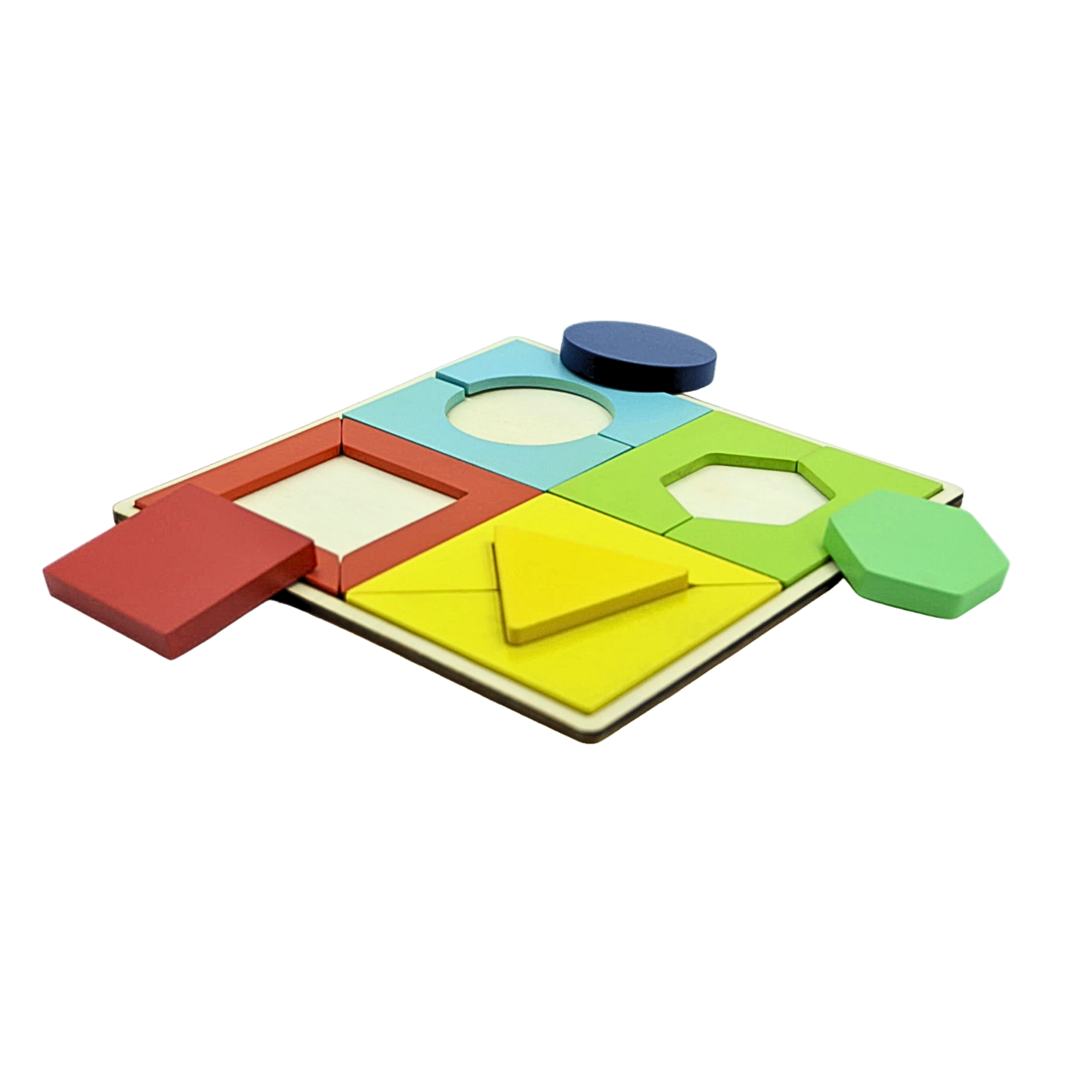 Wooden ulticolor advance shape puzzle