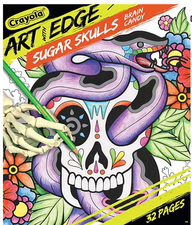 Crayola art with edge sugar skulls brain candy new paperback coloring pages