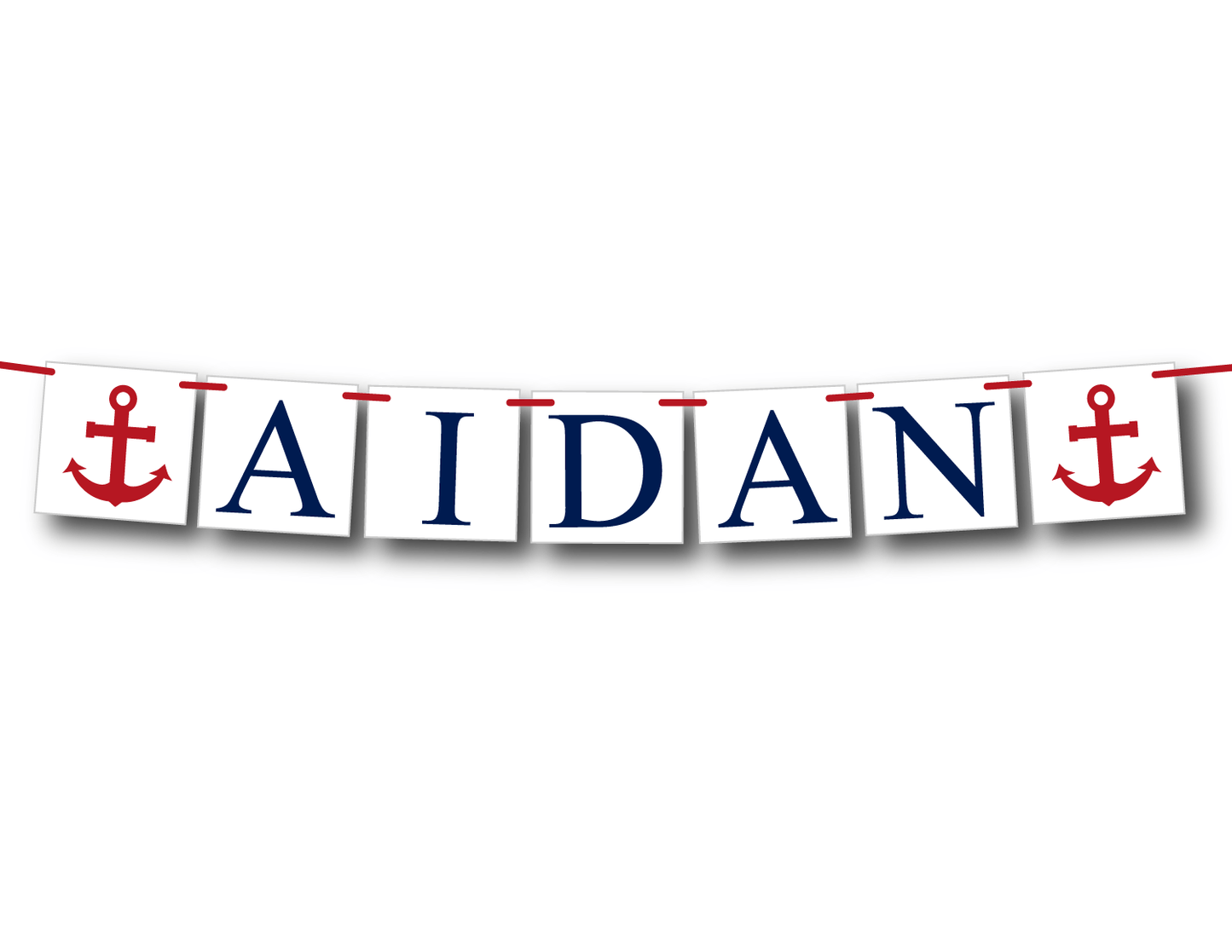 Printable nautical baby name banner