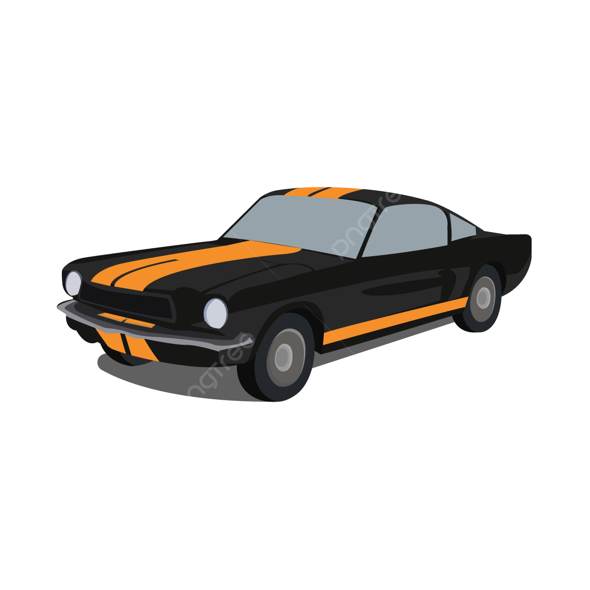 Vintage black car with yellow stripes vector vintage car vintage car png and vector with transparent background for free download