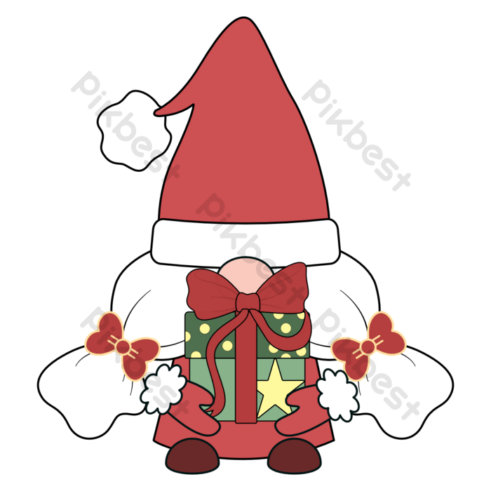 Holiday gift box packaging christmas gnome girl png images eps free download