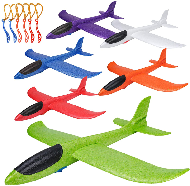 Bootaa pack airplane toys upgrade large throwing foam plane glider pla