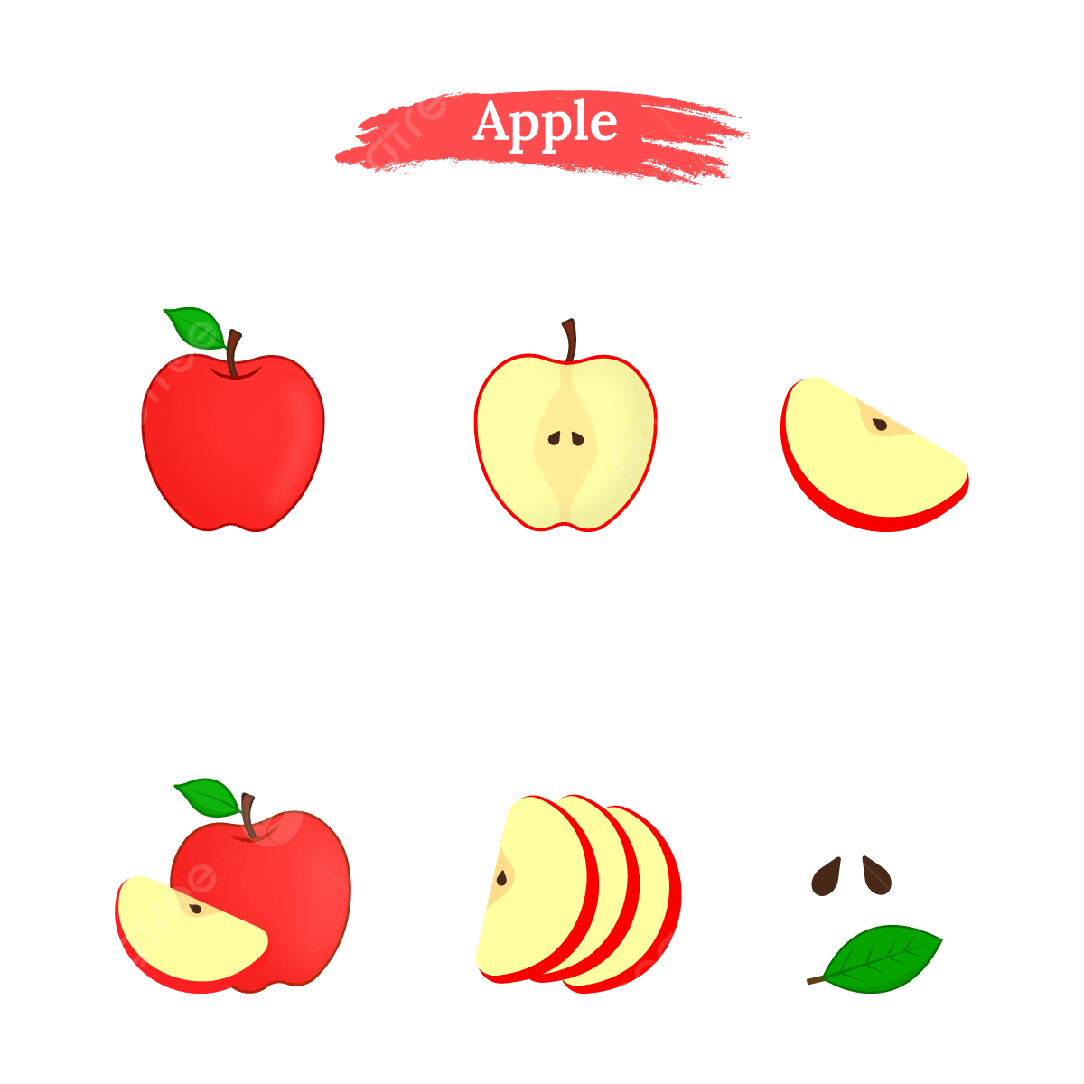 Red delicious apple vector art png images free download on