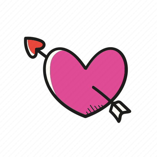 Arrow heart love icon
