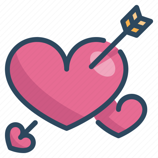Arrow cupid heart love married valentines wedding icon