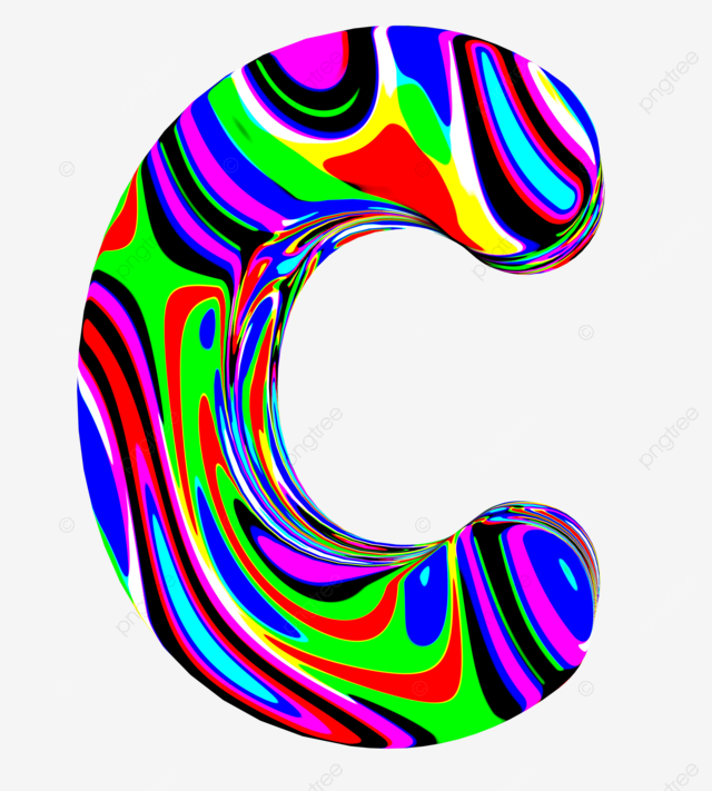Psychedelic alphabet c letters letter abstract png transparent image and clipart for free download