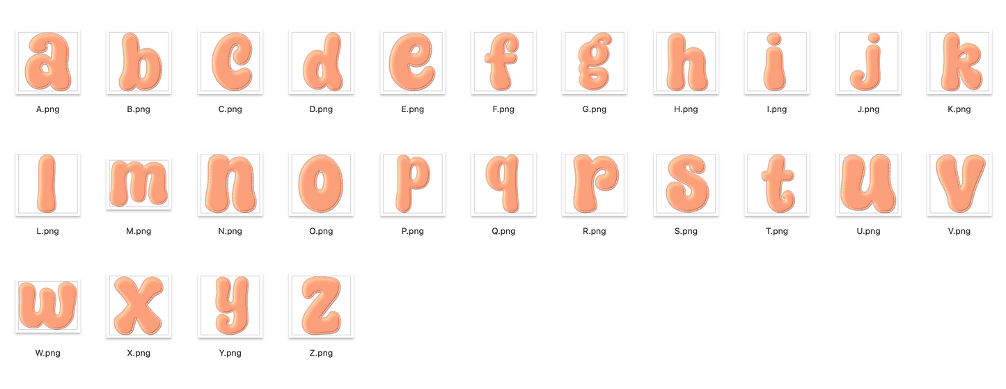 Faux applique cute alphabet bundle of all â bella b studio