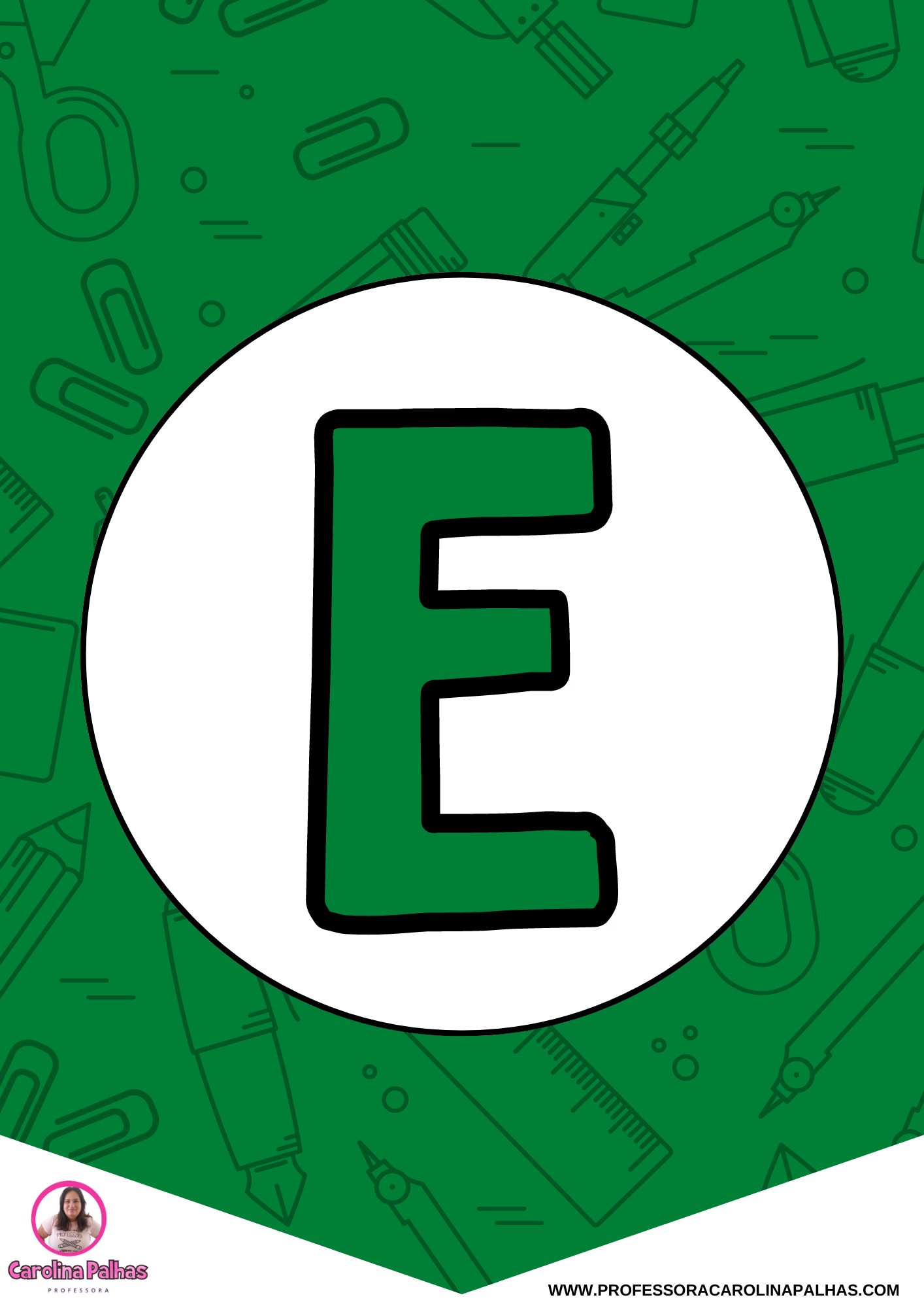 Alfabeto de parede em formato de bandeira