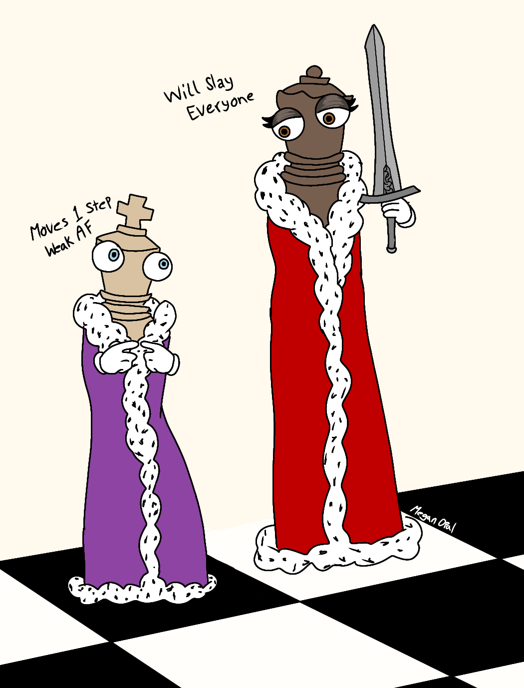 Short king protected by tall queen art by me rthedigitalcircus