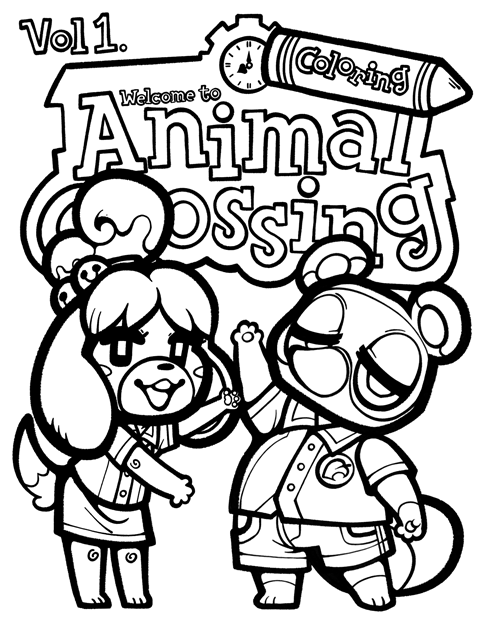 Animal crossing coloring page